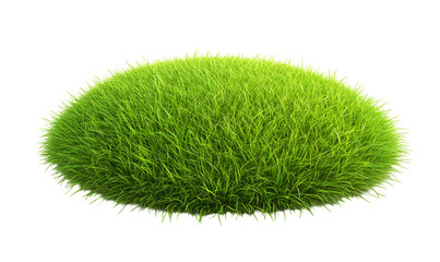 Lush green grass tuft, isolated, design element, background