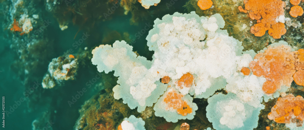 Poster exploration of diverse lichen textures showcasing color variations