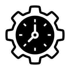 gear clock Solid icon