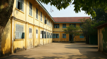 Fototapeta premium View of typical school building exterior