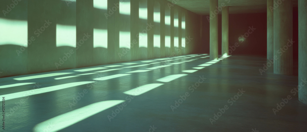 Aufkleber exploring light and shadow illusions in an architectural space with contrasting tones