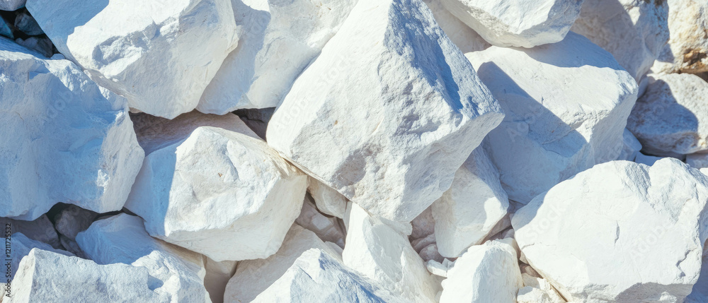 Poster smooth white limestone texture featuring varying rock shapes and sizes in natural arrangement