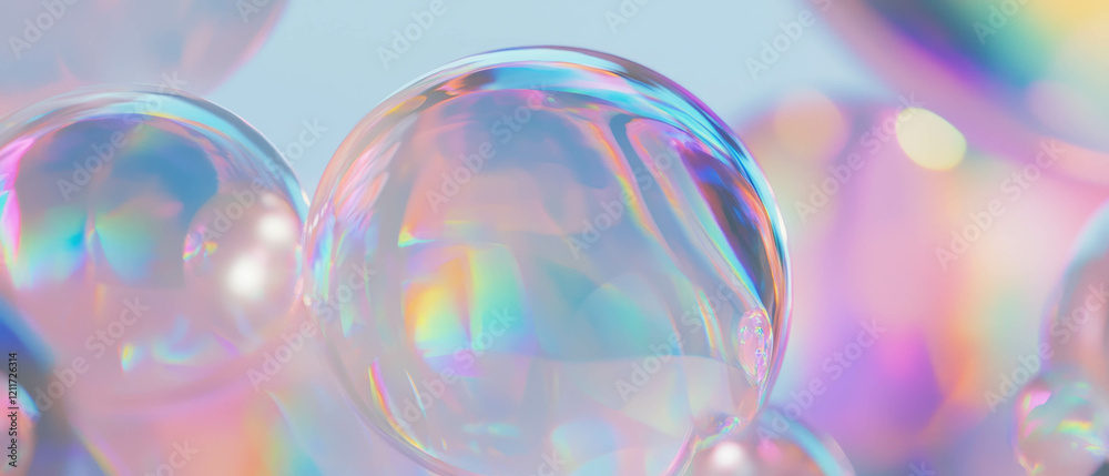Poster Luminous pearls showcase iridescent luster and smooth texture under soft light