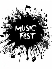 Obraz premium MUSIC FEST! graffiti lettering, typography handwriting font, spray wall art text design