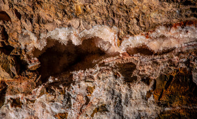 Formations of Calcite Crystals in Jewel Cave, Jewel Cave National Monument, South Dakota