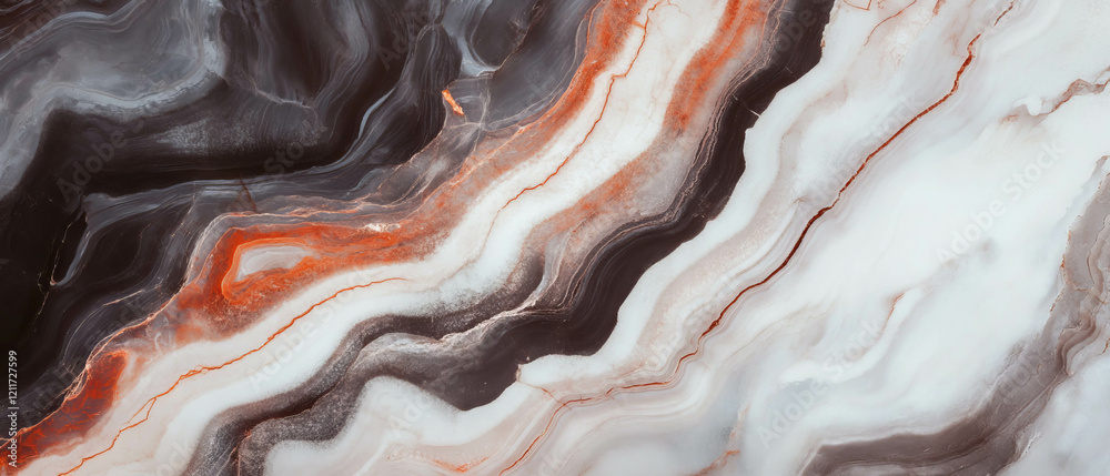 Poster Spectacular banded patterns and textures found in metamorphic rock formations