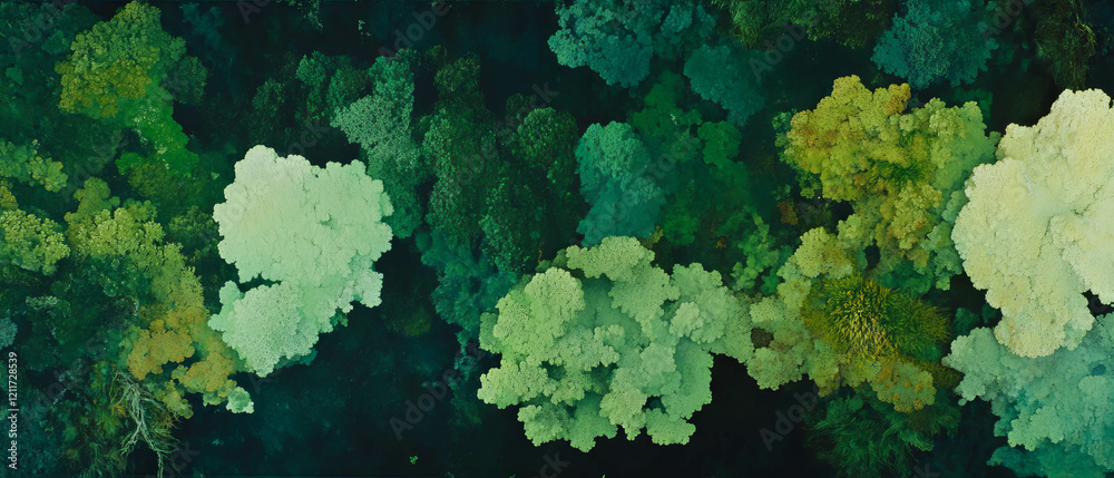 Poster vibrant green moss reveals intricate textures and patterns in a natural ecosystem