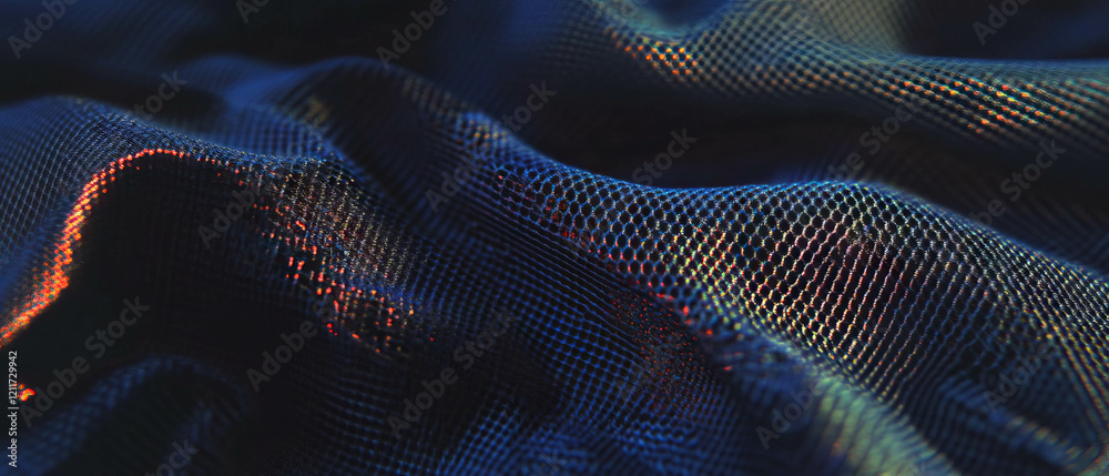 Aufkleber Exploring the intricate texture and structure of nanomesh fabrics in close detail