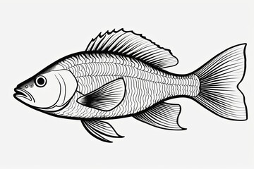 Obraz premium a drawing of a fish with a long tail and a large eye