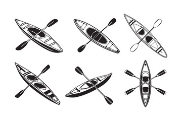 Kayak silhouette Vector  Bundle illustration