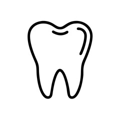 Obraz premium Dental icon on transparent background, medical concept, outline design