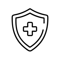 Obraz premium Medical shield icon on transparent background, concept of medicine 