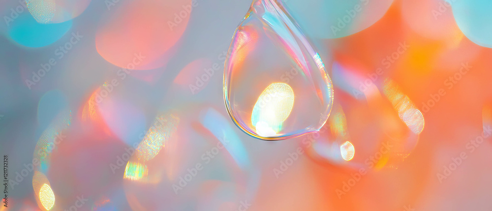 Poster textured opaque glass with diffused light creating blurred shapes and vibrant colors