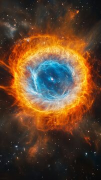 Helix Nebula: Colorful Cosmic Eye in Space  - Made with Generative AI