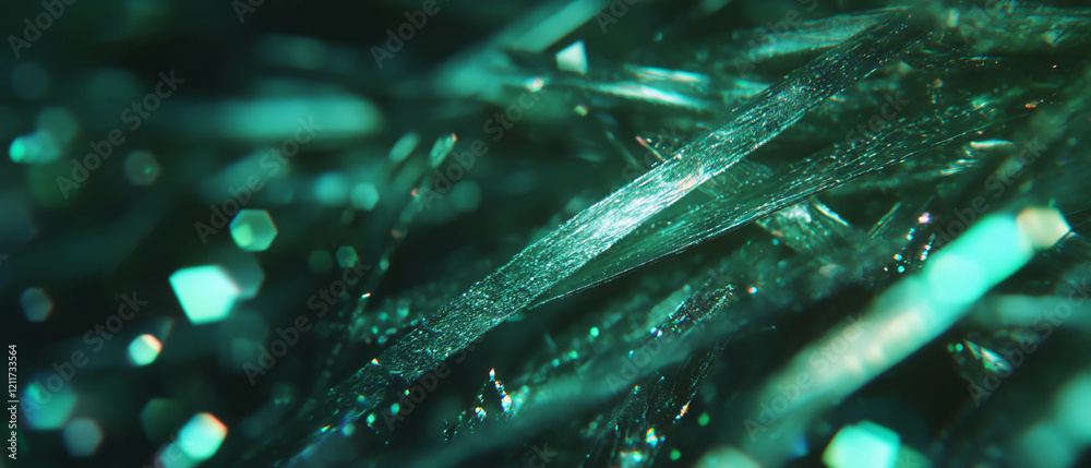 Poster texture of sharp pine needles with vibrant green contrast and sparkling details