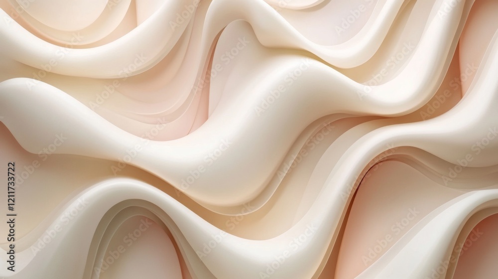 Poster Gradient-filled polygons with smooth lines and subtle shadows, arranged to create a modern, abstract composition in soft pastel tones