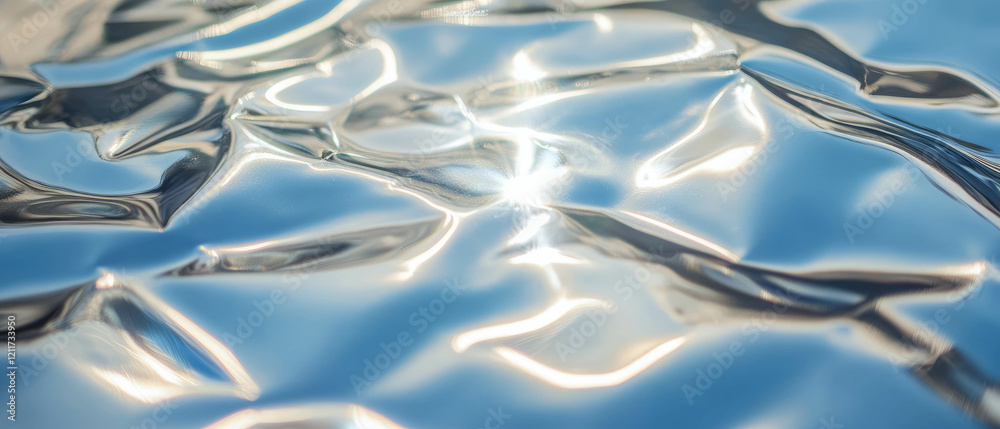 Poster reflective texture of polished aluminum showcasing smooth surface and glossy appearance