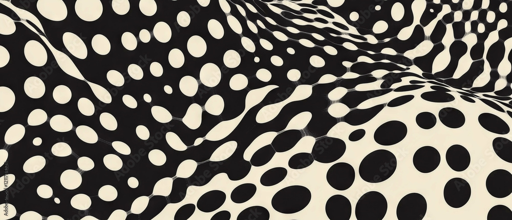 Poster Polka dots create a dynamic pattern with varied sizes and shapes