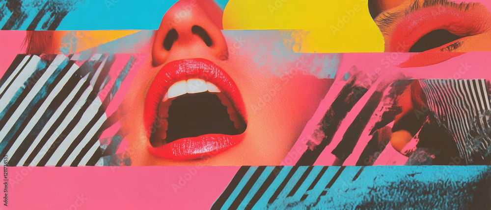 Poster Bold colors and dynamic patterns create vibrant pop art expression