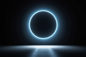 Obraz premium a close up of a circle of light in a dark room