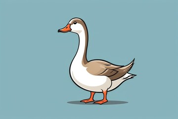 Obraz premium cartoon illustration of a goose standing on a blue background