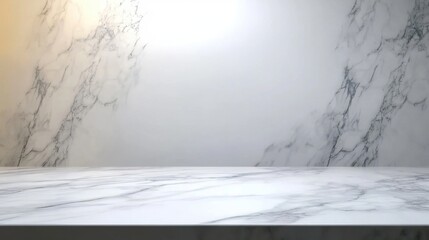 Fototapeta premium Luxury marble texture table top and marble background for studio product display presentation or design with copy space text area