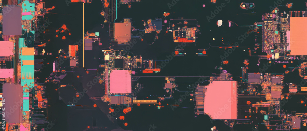 Aufkleber Exploring the intricate texture of quantum computing chips and circuits in advanced technology