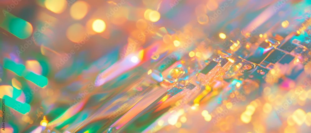 Aufkleber Exploration of quantum computing chip textures and intricate circuit designs