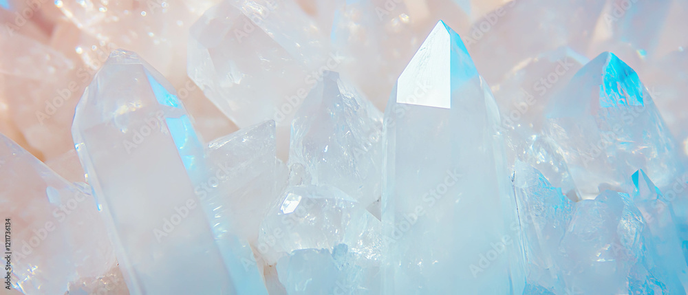 Poster stunning quartz crystals showcasing clear texture and intricate crystalline structure