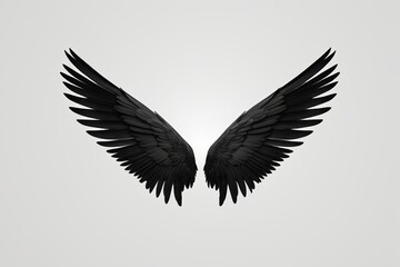 Fototapeta premium arafed black wings on a white background with a gray sky