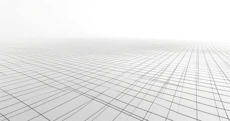 A minimalist grid landscape fading into a bright background.