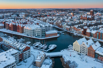 The Main Town of Gdansk at snowy morning. Poland © Patryk Kosmider