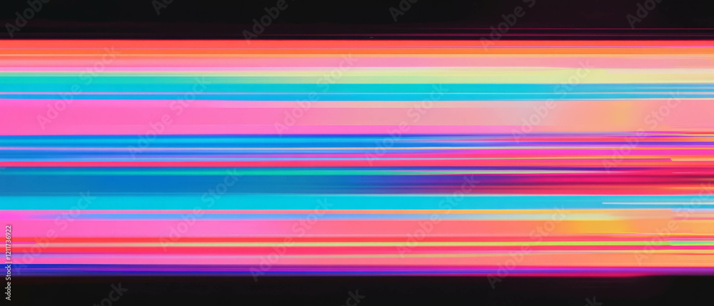Aufkleber Vibrant rainbow stripes create a dynamic texture in bright colors and horizontal lines