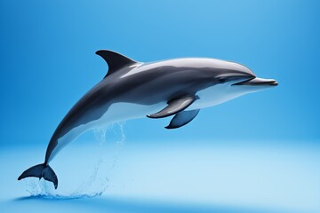 Fototapeta premium dolphin jumping out of the water with its mouth open