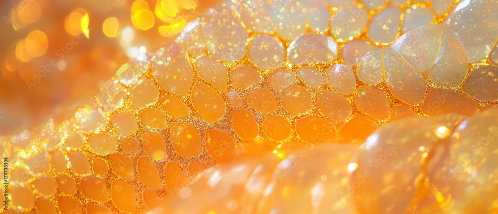 Poster Exploring bold reptile skin textures featuring unique patterns and shimmering gold glitters