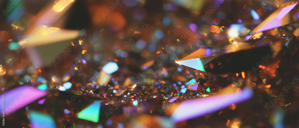 Poster Sparkling rhinestones and glittering facets create an abstract texture display