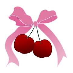 ribbon cherry on a white background