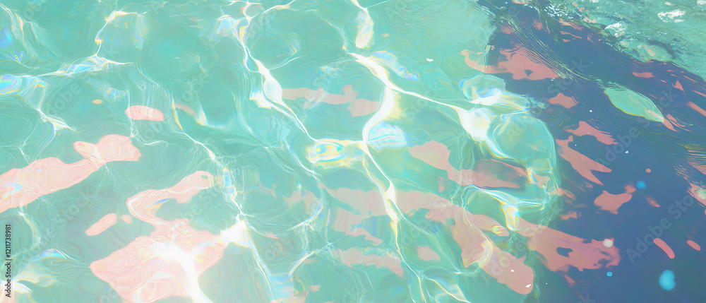 Poster sunlight reflections on rippling water create a serene atmosphere