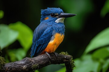 Obraz premium Here's a 10-word description of the image: Vibrant blue-orange kingfisher