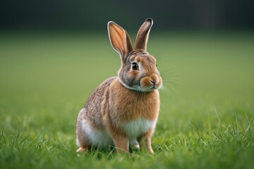 Fototapeta premium there is a rabbit that is standing in the grass