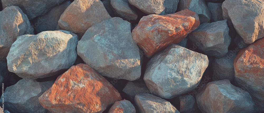 Aufkleber exploring the intricate textures and colors of rock walls in natural settings