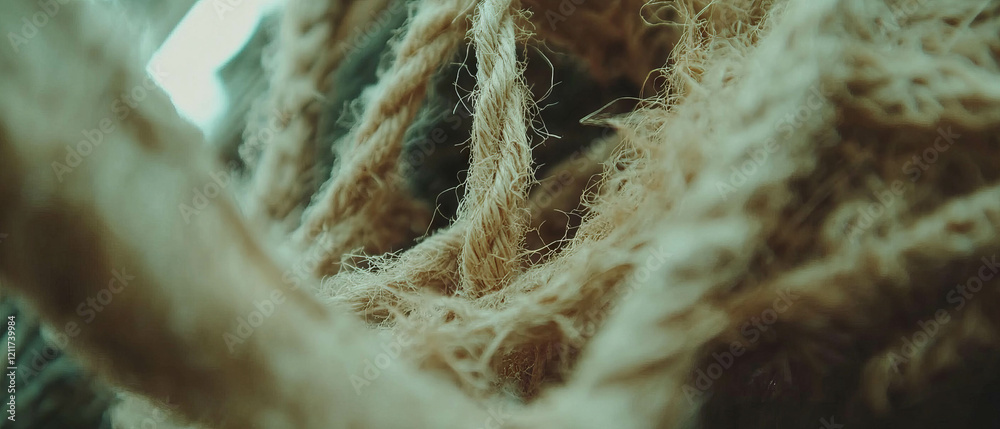 Poster rough burlap texture showcasing coarse natural fibers in a close up view