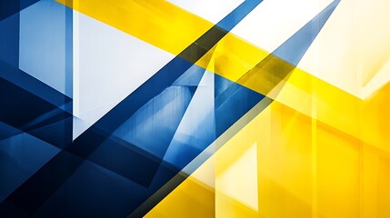 Fototapeta premium Abstract Geometric Design in Blue Yellow and White