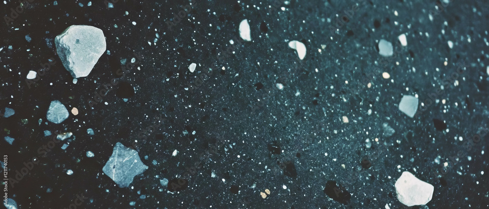 Poster exploration of rough granite texture showcasing coarse and speckled patterns in detail