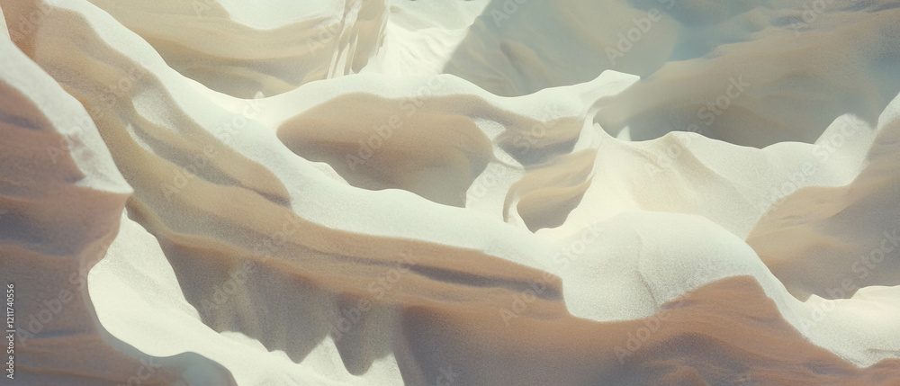 Poster beautiful layered sand art with intricate texture and vibrant colors captured from above