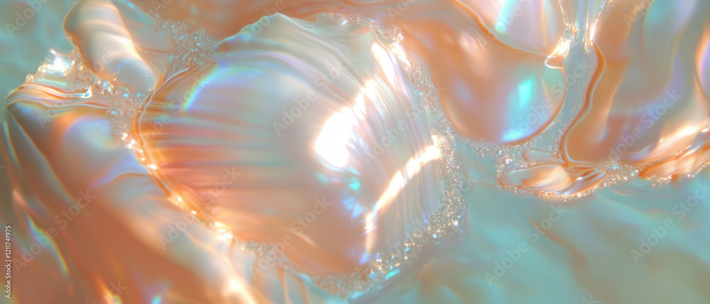 Poster captivating texture of seashells with shimmering pearly interiors and smooth surfaces