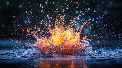 Dynamic Water Splash: A Symphony of Light and Motion
