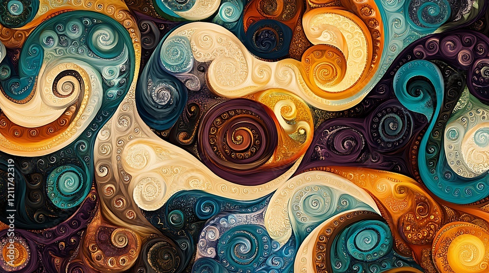 Wall mural a detailed and intricate fractal pattern in shade background