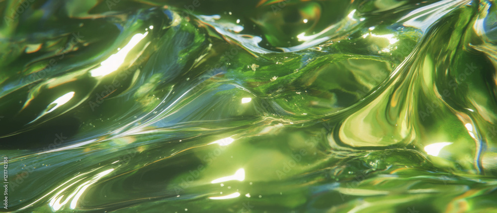 Poster flowing strands of seaweed create a vibrant and slippery texture in natural surroundings