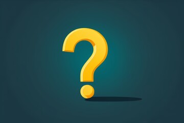 Naklejka premium a close up of a yellow question mark on a blue background